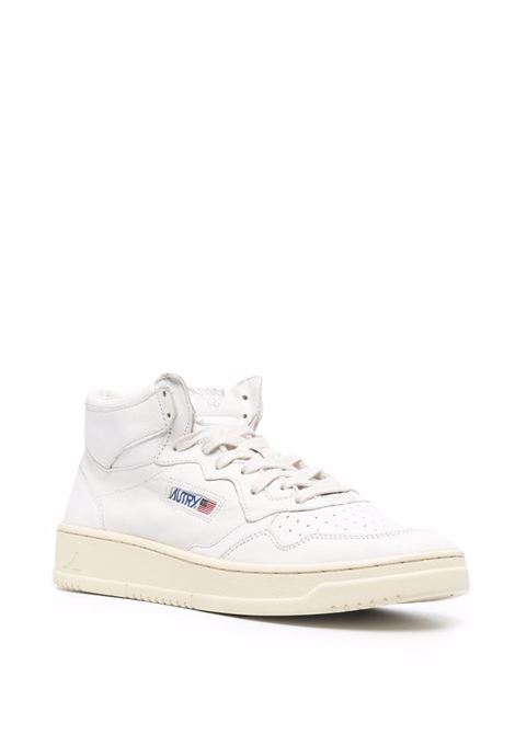 Sneakers alte Medalist in pelle di vitello bianca AUTRY | AUMM-GG04WHITE