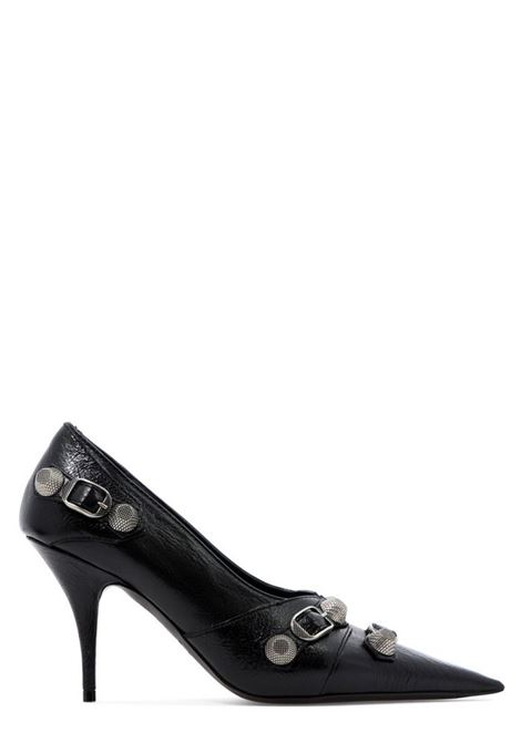 décolleté Cagole 90mm in pelle di agnello nera craquelé BALENCIAGA | 714252-WAD4E1081