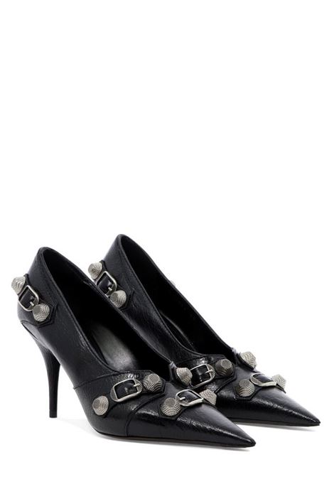 décolleté Cagole 90mm in pelle di agnello nera craquelé BALENCIAGA | 714252-WAD4E1081
