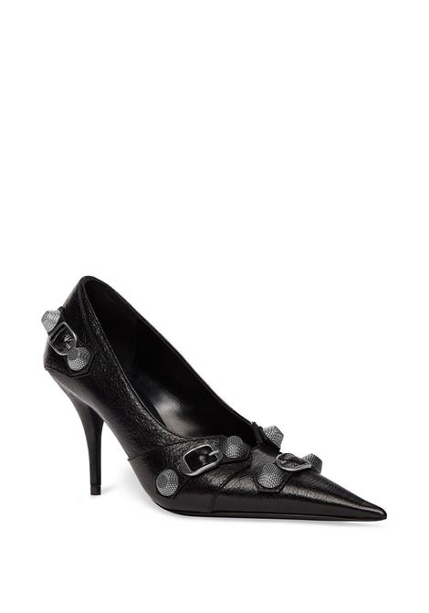 décolleté Cagole 90mm in pelle di agnello nera craquelé BALENCIAGA | 714252-WAD4E1081