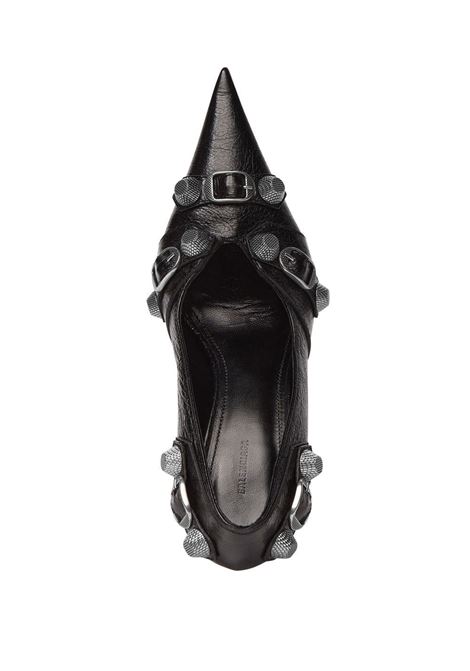 décolleté Cagole 90mm in pelle di agnello nera craquelé BALENCIAGA | 714252-WAD4E1081