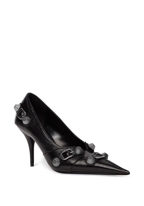 décolleté Cagole 90mm in pelle di agnello nera craquelé BALENCIAGA | 714252-WAD4E1081