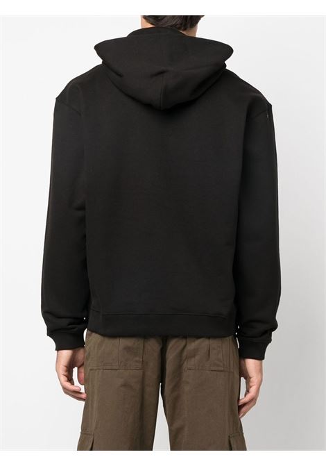 felpa con cappuccio nera in cotone con logo Kenzo rosso KENZO | 5SW4174ME99J