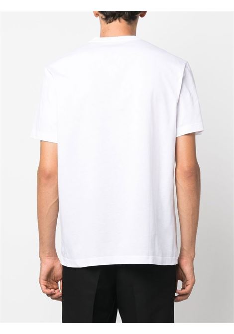 T-shirt bianca a maniche corte con logo Versace nero VERSACE | 1006974-1A049491W010