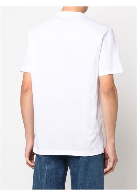 T-shirt bianca a maniche corte con logo Versace nero VERSACE | 1006974-1A049491W010