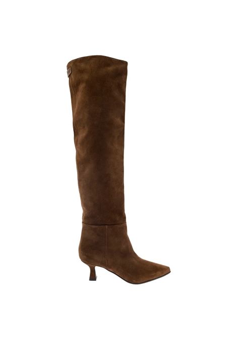 Stivali in pelle di vitello e pelle scamosciata cioccolato 3JUIN | 324W9001.J.0877441WOOD