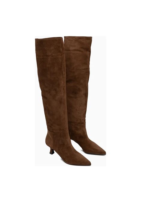 Stivali in pelle di vitello e pelle scamosciata cioccolato 3JUIN | 324W9001.J.0877441WOOD