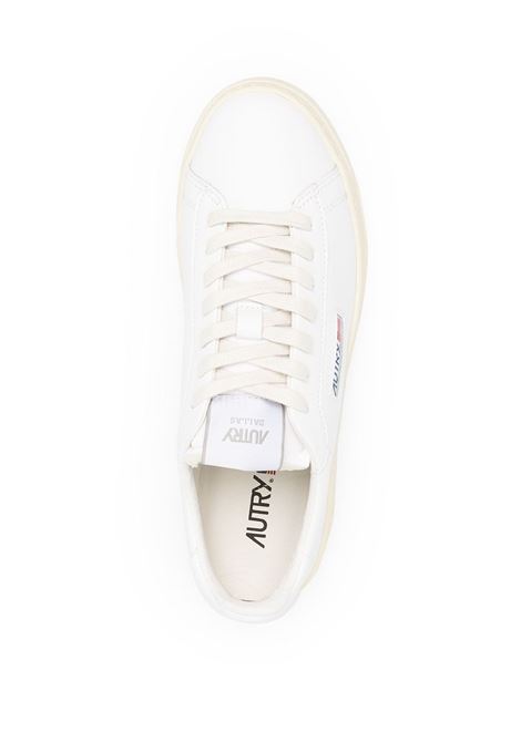 White leather Action low-top sneakers featuring Autry logo  AUTRY | ADLM-NW01WHT/WHT