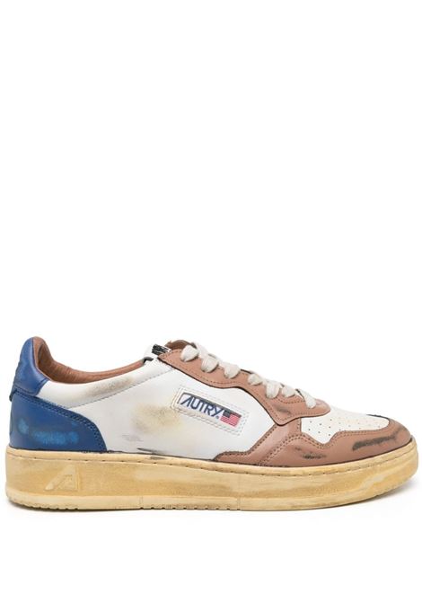 white multicolored calf leather Super Vintage low-top sneakers  AUTRY | AVLM-SV21WHT/CAFE/BLUE