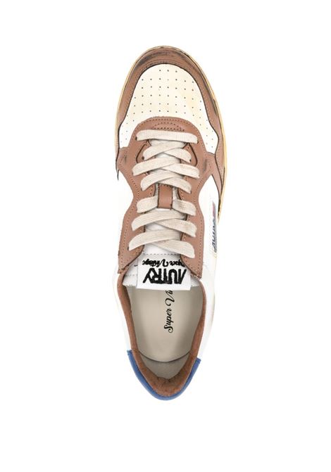 white multicolored calf leather Super Vintage low-top sneakers  AUTRY | AVLM-SV21WHT/CAFE/BLUE