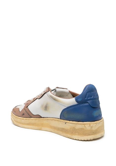 white multicolored calf leather Super Vintage low-top sneakers  AUTRY | AVLM-SV21WHT/CAFE/BLUE