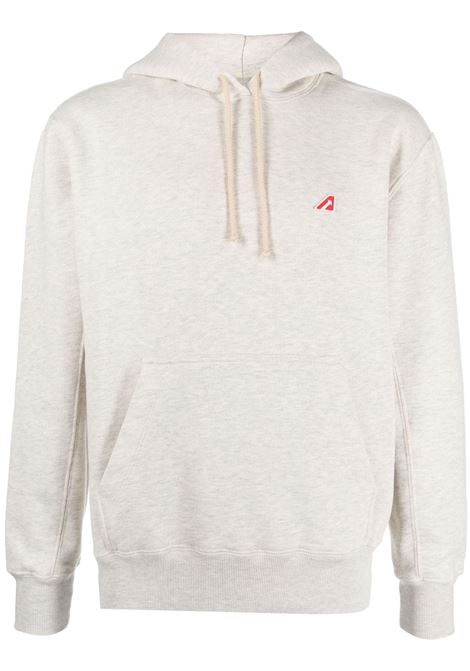 Felpa con cappuccio in cotone grigio chiaro effetto mélange AUTRY | HOEM-418H