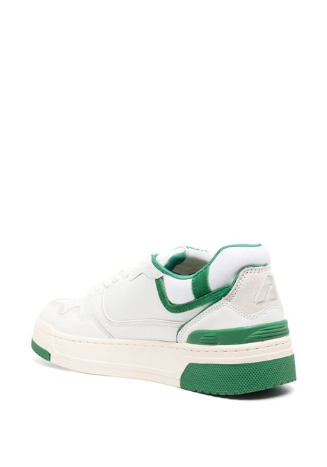 white and green calf leather CLC low-top sneakers  AUTRY | ROLM-MM09WHT/AMZ