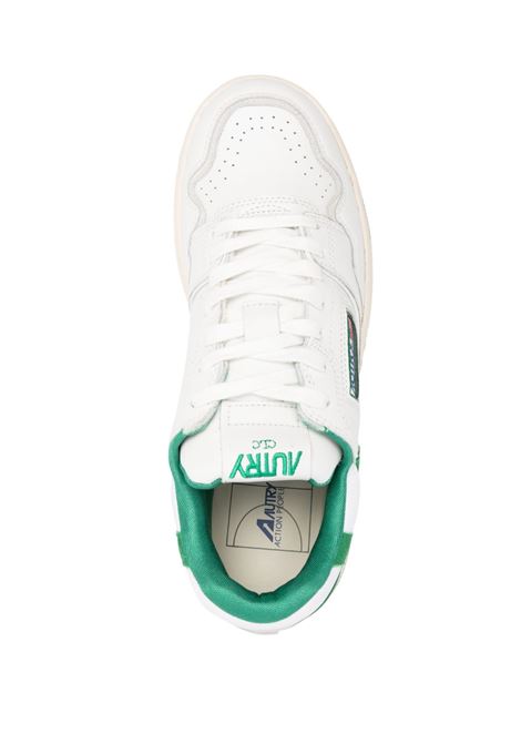 white and green calf leather CLC low-top sneakers  AUTRY | ROLM-MM09WHT/AMZ