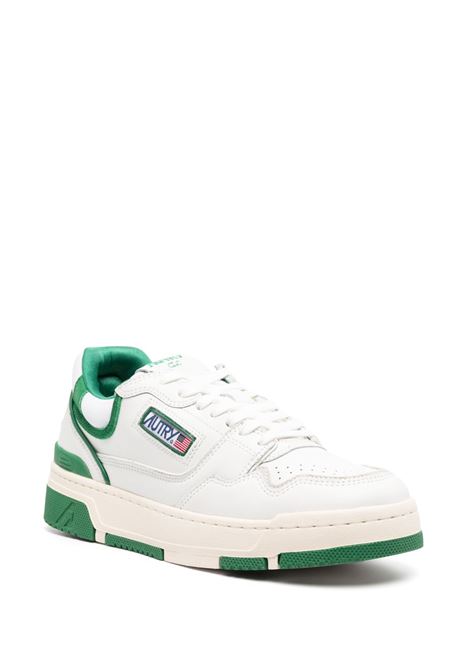 white and green calf leather CLC low-top sneakers  AUTRY | ROLM-MM09WHT/AMZ