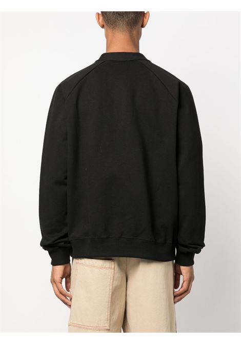 cardigan nero in cotone con logo Kenzo ricamato in petto KENZO | FD65SW0854ME99J