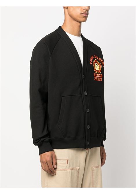 cardigan nero in cotone con logo Kenzo ricamato in petto KENZO | FD65SW0854ME99J