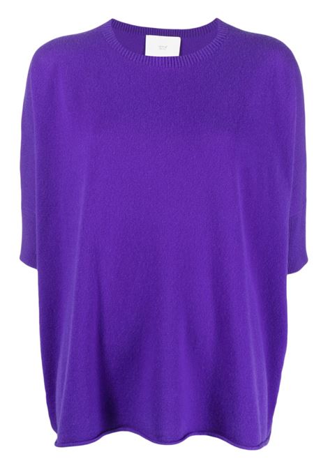 maglia viola Vicky in cashmere con girocollo VANISE' | V26610-VICKYPURPLE