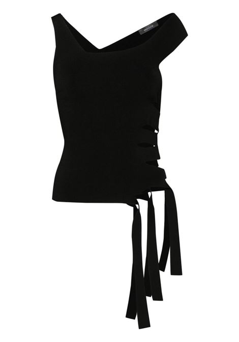 Black asymmetrical cut-out top MUGLER | 24F2TO074811161999