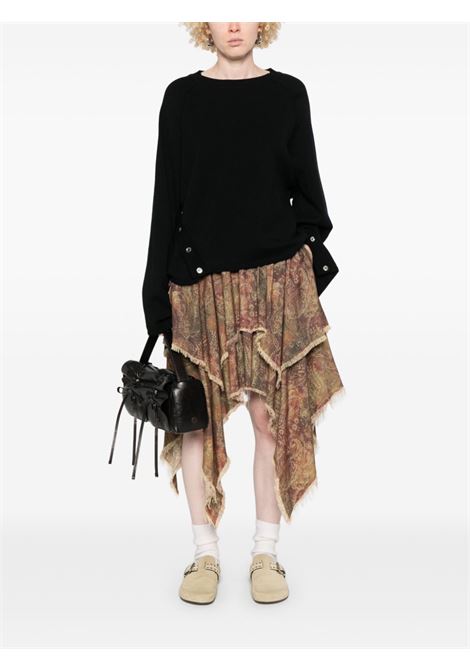 Gonna in velluto a coste paisley marrone R13 | R13WR316R437B