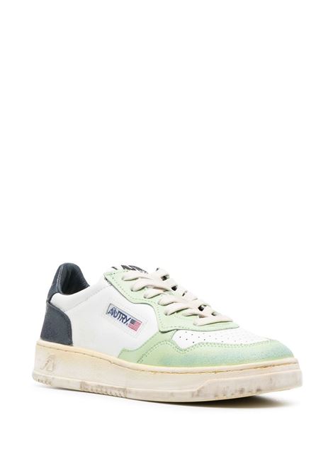 Sneakers basse Medalist in pelle di vitello bianca, blu e verde AUTRY | AVLW-SV18WHT/NIL/BLUE