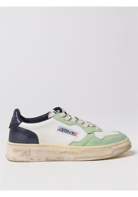 Sneakers basse Medalist in pelle di vitello bianca, blu e verde AUTRY | AVLW-SV18WHT/NIL/BLUE