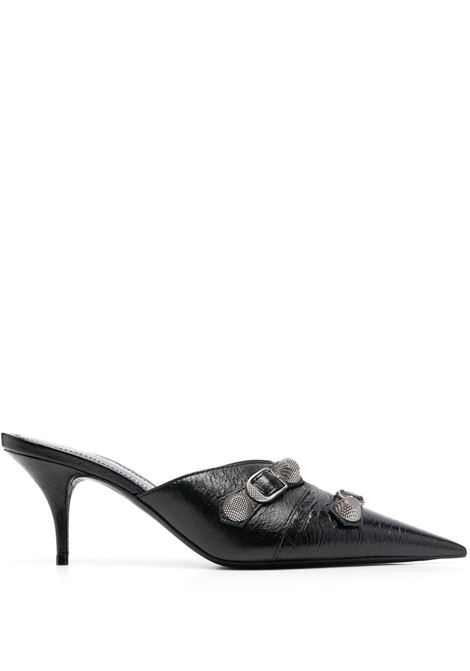 sandalo mules a punta Cagole 80mm in pelle di vitello nera BALENCIAGA | 714253-WAD4E1081