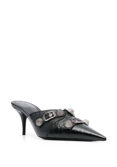 sandalo mules a punta Cagole 80mm in pelle di vitello nera BALENCIAGA | 714253-WAD4E1081