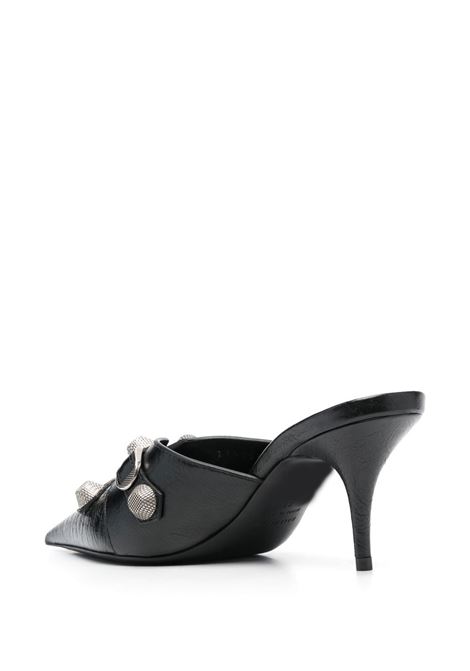 sandalo mules a punta Cagole 80mm in pelle di vitello nera BALENCIAGA | 714253-WAD4E1081