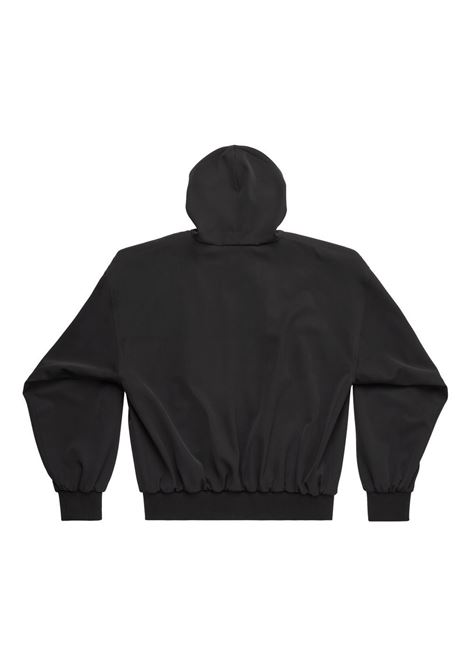 felpa nera in lana e cotone con cappuccio e zip BALENCIAGA | 750965-TNT391000