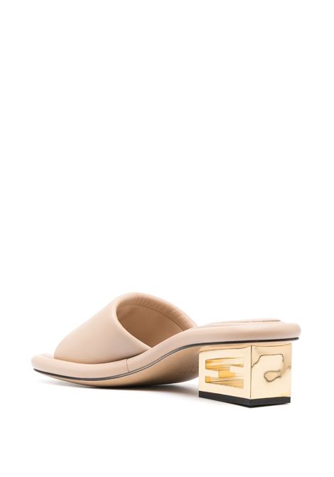 Mules in pelle di vitello beige cipria con punta squadrata FENDI | 8R8412-NBAF1KCU