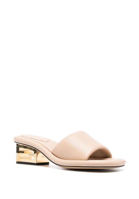 Mules in pelle di vitello beige cipria con punta squadrata FENDI | 8R8412-NBAF1KCU
