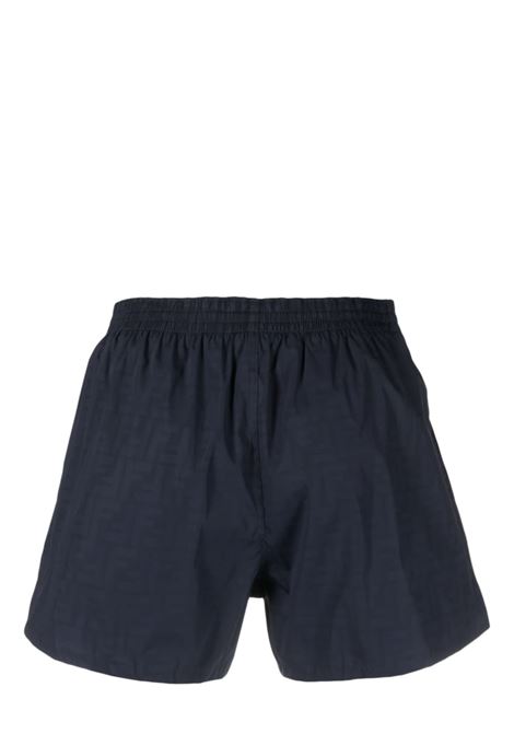 Costume da bagno blu navy e verde smeraldo con motivo FF Fendi FENDI | FXB077-AGBRF1KQT