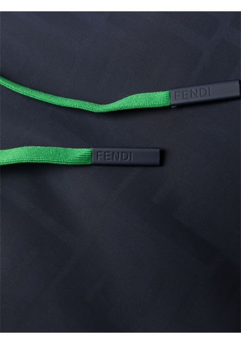 Costume da bagno blu navy e verde smeraldo con motivo FF Fendi FENDI | FXB077-AGBRF1KQT