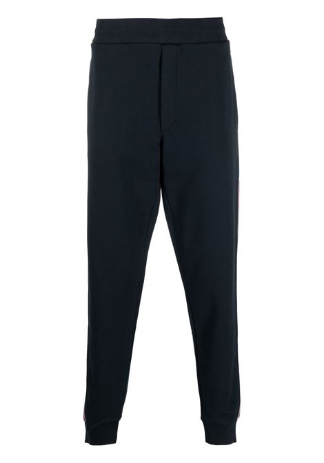Pantaloni sportivi con patch logo Moncler in cotone blu notte MONCLER | 8H000-30-V8162778