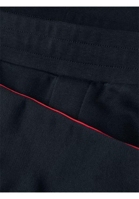 Pantaloni sportivi con patch logo Moncler in cotone blu notte MONCLER | 8H000-30-V8162778