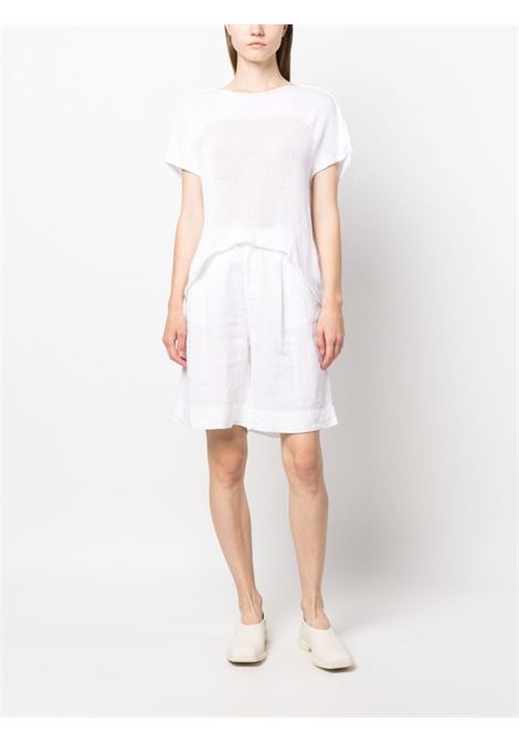 white and linen pleated wide-leg shorts  TRANSIT | CFDTRT-D13300