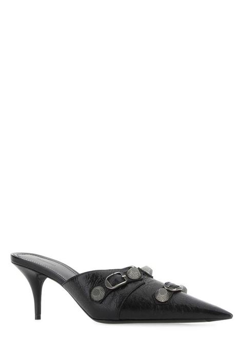 sandalo mules a punta Cagole 80mm in pelle di vitello nera BALENCIAGA | 714253-WAD4E1081