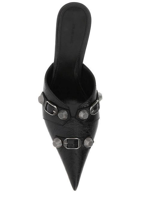 sandalo mules a punta Cagole 80mm in pelle di vitello nera BALENCIAGA | 714253-WAD4E1081