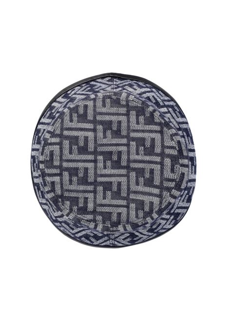 Cappello a secchiello in cotone nero e grigio con monogram FF Fendi FENDI | FXQ801-AN9HF0E3R