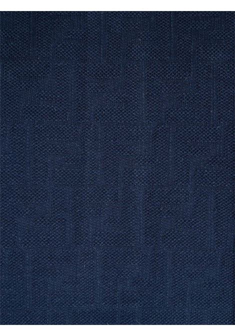 Polo blu navy  in cotone effetto spugna con logo FF Fendi FENDI | FY0985-AN1TF0QG3