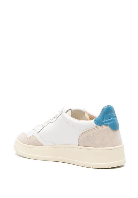 sneakers in pelle di vitello e camoscio bianche, beige e blu AUTRY | AULM-LS66WHT/NIAGARA