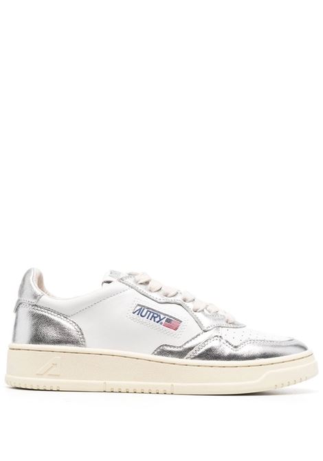 Sneakers basse Medalist in pelle di vitello argento e bianca AUTRY | AULW-WB18WHT/SILVER
