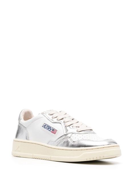 Sneakers basse Medalist in pelle di vitello argento e bianca AUTRY | AULW-WB18WHT/SILVER
