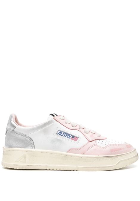 sneakers bianche, rosa bubblegum e argento AUTRY | AVLW-SV35WHT/POW/SILV
