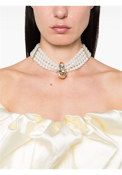 collana chocker in ottone e perla bianche con cristalli BLUMARINE | 4W083AA1078